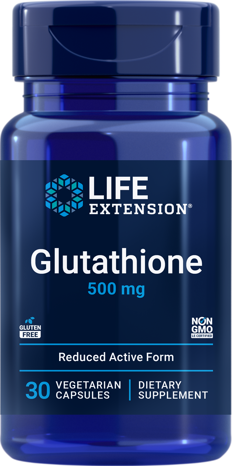 Life Extension, Glutathione 500 mg, 30 capsule vegetariane per proteggere le cellule dallo stress ossidativo, eccetera